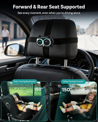 OTTOCAST Baby Car Camera with Wireless CarPlay Adapter | Uses your car’s built-in screen, no extra monitor needed Monitor Baby While Driving in Kuwait