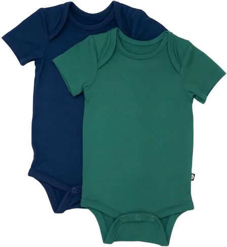 KYTE BABY Unisex Bodysuits, 2-Pack Short Sleeve Baby Bodysuits, 97% Rayon made from Bamboo, 3% Spandex (Newborn, Cloud, Oat) in Saudi Arabia
