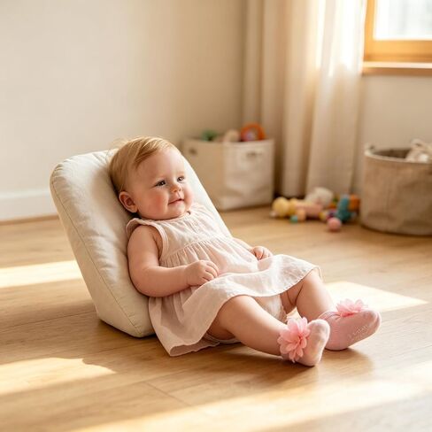 4 Pairs Baby Girl Non-Slip Flower Grip Socks, Soft Cotton Breathable Ankle Socks for Newborn Toddler Princess Cotton Breathable Ankle Socks for Newborn in Kuwait