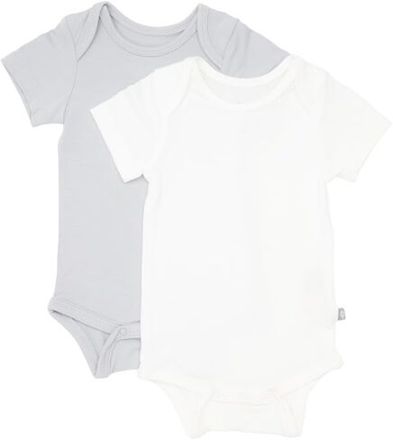KYTE BABY Unisex Bodysuits, 2-Pack Short Sleeve Baby Bodysuits, 97% Rayon made from Bamboo, 3% Spandex (Newborn, Cloud, Oat) in Saudi Arabia
