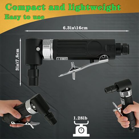 Air Angle Die Grinder,1/4 pneumatic Right Angle Die Grinder, 20000 RPM, 90 degree pneumatic rotation, For grinding, cutting, polishing, weld repair, and deburring, including 1/4 &1/8Collets Included in Kuwait