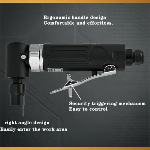 Air Angle Die Grinder,1/4 pneumatic Right Angle Die Grinder, 20000 RPM, 90 degree pneumatic rotation, For grinding, cutting, polishing, weld repair, and deburring, including 1/4 &1/8Collets Included in Kuwait