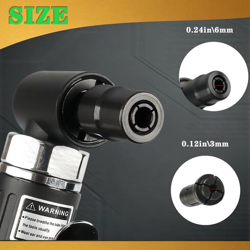 Air Angle Die Grinder,1/4 pneumatic Right Angle Die Grinder, 20000 RPM, 90 degree pneumatic rotation, For grinding, cutting, polishing, weld repair, and deburring, including 1/4 &1/8Collets Included in Kuwait