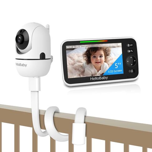 HelloBaby Baby Monitor No WiFi with Mount, 5'' IPS Screen and 30-Hour Battery Life with VOX Mode, Baby Phone with Camera and Audio, Portable Travel Hello Baby Monitor with Flexible Mount in Kuwait