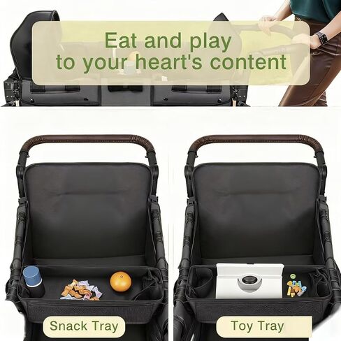Stroller Snacks Tray for Wonderfold Wagon W2 with Anti-Spill Cup Holders & Mesh Pockets Wagon Accessories Universal for Wonderfold W2 luxe/Elite/Original Eat & Play Tray in Kuwait