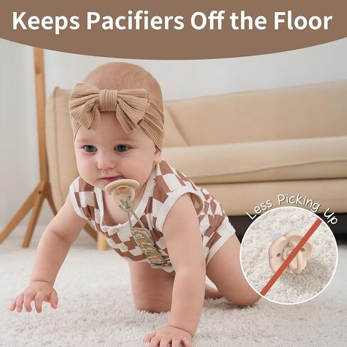 Moonkie Flat Silicone Pacifier Clips (2-Pack) – One-Piece Strap Holders, Binky Clips for Baby Boys & Girls, Gift-Ready Baby Essentials (Fruit Garden) in Kuwait