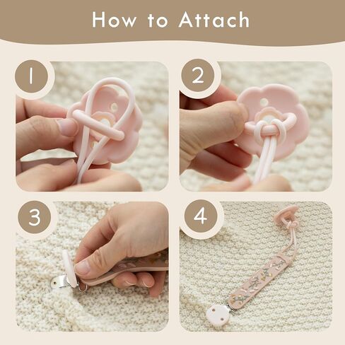 Moonkie Flat Silicone Pacifier Clips (2-Pack) – One-Piece Strap Holders, Binky Clips for Baby Boys & Girls, Gift-Ready Baby Essentials (Fruit Garden) in Kuwait