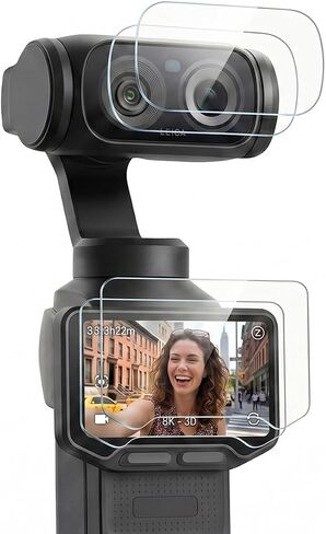 Screen Protector for Insta360 Luna Ultra - 2 Pack | Ultra HD, 9H Hardness, Scratch Resistant, Tempered Glass LCD Display Film, 2 x Lens Protector + 2 x LCD Screen Protector in Kuwait