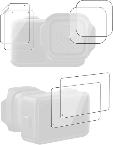 6 Pack Screen and Lens Protector Compatible with GoPro MISSION 1 Pro/MISSION 1, 2 Tempered Glass Rear Screen Films, 2 Tempered Glass Lens Covers,2 PET Front Screen Films, HD Clear Anti-Scratch in Kuwait