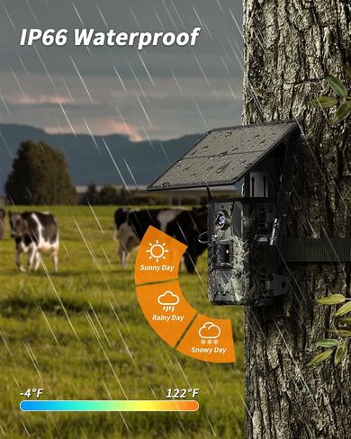 Loatos Trail Camera, AI Animal Detection Game Camera, Built-in SIM Card 4G LET Cellular Trail Camera Unlimited Data Plan 2k HD Live Game Cameras with Night Vision Motion Activated Waterproof in Kuwait