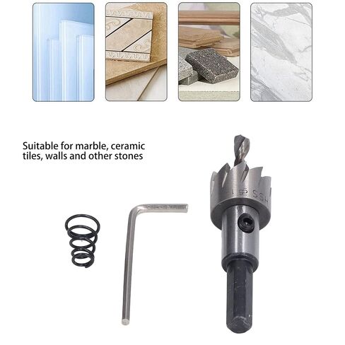 19mm Hole Opener Drill Bit Hole Saw Bit Cutter 3 Flute High Speed Steel for Ceramic Tile Marble Wall Stone with Hex Wrench in Kuwait