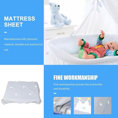 HEALLILY Mattress Sheet with Snug Fit and Skin Friendly Fabric, Soft Crib Mattress Cover for Bedding, for Nursery Use in Kuwait
