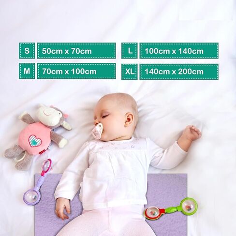 Anti-Piling Quick Dry & Absorbent Sheet Polycotton Baby Bed Protecting Waterproof Mat (Violet, Grey, Maroon, Small (70 x 50cm), Pack of 3) in Kuwait