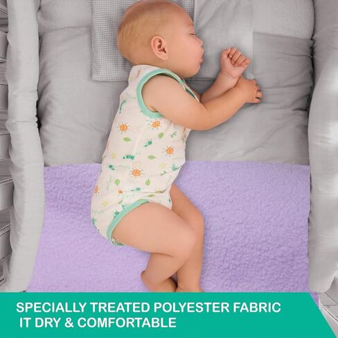 Anti-Piling Quick Dry & Absorbent Sheet Polycotton Baby Bed Protecting Waterproof Mat (Violet, Grey, Maroon, Small (70 x 50cm), Pack of 3) in Kuwait