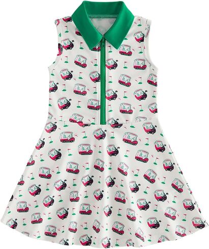 Toddler Baby Girl Golf Outfit Little Girls Polo Bow Zipper A Line Tank Dress Kids Athletic Workout Summer Clothes in Kuwait