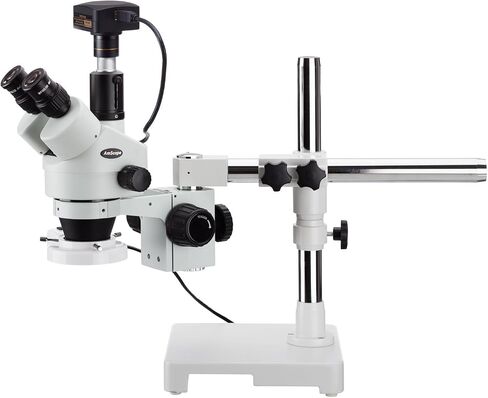 AmScope 3.5X-180X Trinocular Stereo Zoom Microscope with Fluorescent Ring Light and 10MP USB3 Camera in Kuwait