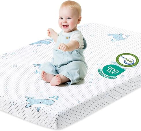 Pack and Play Mattress, 38"x26" Breathable High Density Soft & Firm Memory Foam Pack N Play Mattresses Pad, Foldable Mattress for Pack N Play with Carrying Bag & Washable Cover in Kuwait