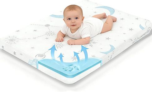 PanKers Pack and Play Mattress, 38"x26"x1.5" Dual Sided Premium Memory Foam Pack N Play Mattresses pad, Breathable Mattress for Pack N Play Pen with Washable Soft Cover in Kuwait