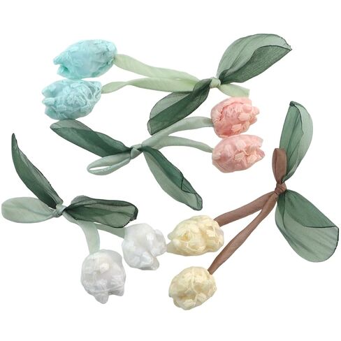 4PCS Tulip Bud Shaped Accessories DIY Hair Part Footwear Headwear Clothing Trimmings Accessories Suitable for Hairbands and Wreath in Kuwait
