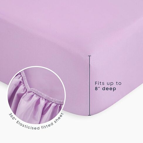 Wake In Cloud - Toddler Bedding Set for Girls, 3D Unicorns Rainbow Clouds, 4 Pieces Soft Crib Bed Set Including Comforter, Sheets and Pillowcase, Purple in Kuwait