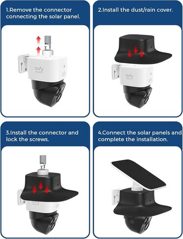 Rain Shade Cover for Eufy SoloCam S340 | Shields camera from rain, snow & sunlight, durable plastic, easy installation, black in Kuwait