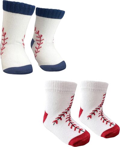 Baby Socks 2 Pairs Baseball Socks for Boys and Girls First Birthday Outfit Infants Socks 6-12 Months in Kuwait