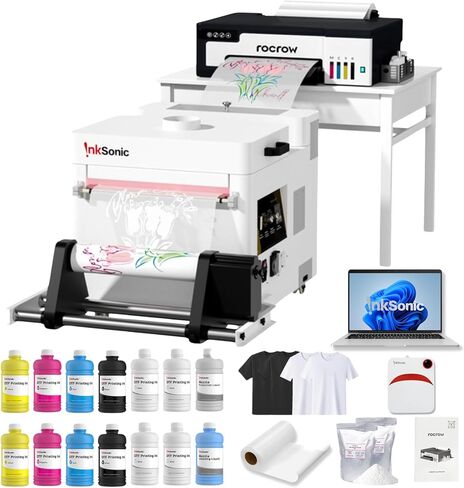 A3+ L18058 DTF Printer with Powder Shaker & Laptop Bundle, Fast XP600 Printhead, 13" Easy Lightweight T Shirt Transfer Printing Machine with White Ink Mixing, 2X Speed vs L1800 in Kuwait