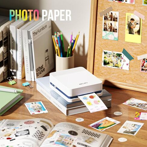 Nelko Portable Photo Printer, PP03 Color Mini Photo Printer for iPhone & Android, with 50 Sheets of Photo Paper, Bluetooth Picture Printer for Christmas, Family, Travel, Beige in Kuwait