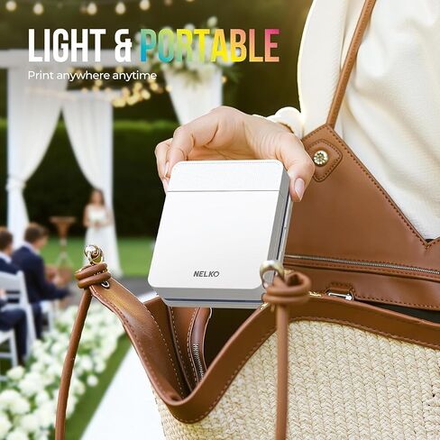 Nelko Portable Photo Printer, PP03 Color Mini Photo Printer for iPhone & Android, with 50 Sheets of Photo Paper, Bluetooth Picture Printer for Christmas, Family, Travel, Beige in Kuwait