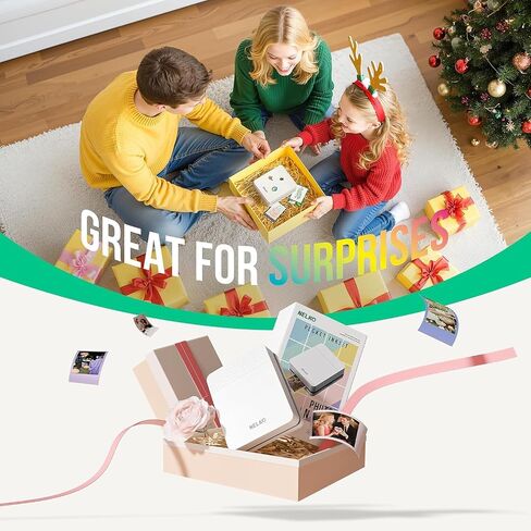 Nelko Portable Photo Printer, PP03 Color Mini Photo Printer for iPhone & Android, with 50 Sheets of Photo Paper, Bluetooth Picture Printer for Christmas, Family, Travel, Beige in Kuwait