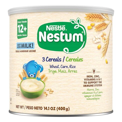 NESTLE NESTUM Infant Cereal 3 Rice Cereals 14.1oz Canister in Kuwait