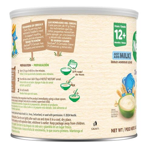 NESTLE NESTUM Infant Cereal 3 Rice Cereals 14.1oz Canister in Kuwait