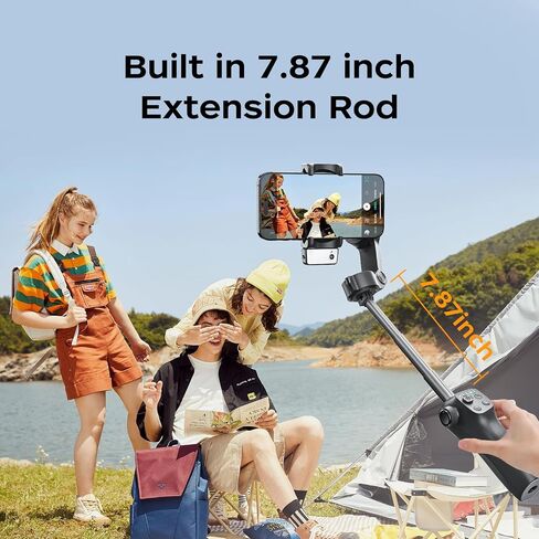 FUNSANP Gimbal Stabilizer for iPhone, Phone Gimbal with AI Auto Tracking, Remote Control, Built-in Extension Rod, Tripod, Fill Light, for Vlog, Travel in Kuwait