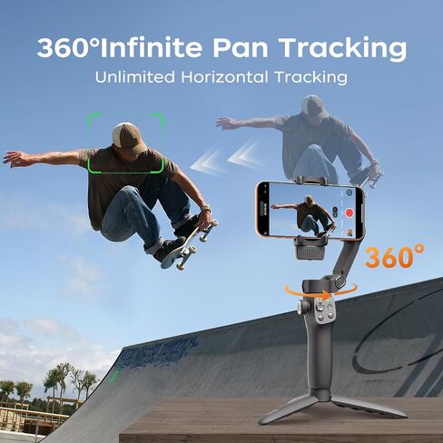 FUNSANP Gimbal Stabilizer for iPhone, Phone Gimbal with AI Auto Tracking, Remote Control, Built-in Extension Rod, Tripod, Fill Light, for Vlog, Travel in Kuwait