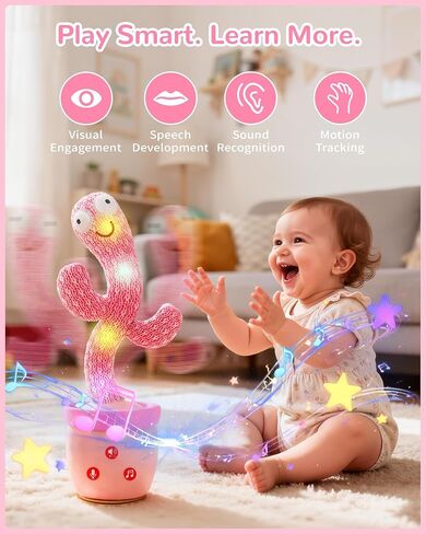 TWORIVER Dancing Talking Cactus Baby Toys,Singing Interactive Cactus Toy for Toddler Girls Boys Kids Gifts that Talks Back for Girl Boy,120 English Songs,Adjustable Volume,Repeating & Recording in Kuwait
