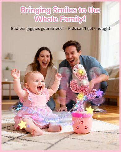 TWORIVER Dancing Talking Cactus Baby Toys,Singing Interactive Cactus Toy for Toddler Girls Boys Kids Gifts that Talks Back for Girl Boy,120 English Songs,Adjustable Volume,Repeating & Recording in Kuwait