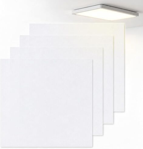4Pcs Light Diffuser Sheet, LED Light Diffuser Board, LED Diffuser Film, Adhesive Diffuser Panel Stickers for Soften Ceiling Light LED Downlight Spotlight Led Flash Strobe Light(11.8x11.8'') in Kuwait