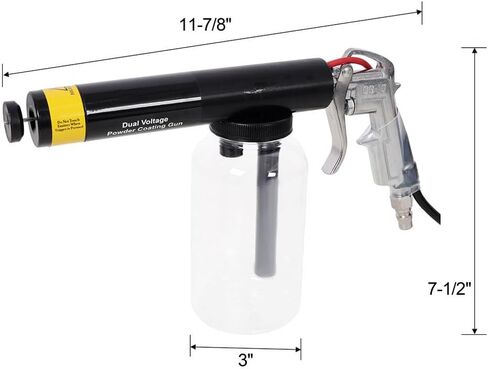 Dual Voltage Powder Coating Gun Kit 15KV/25KV, Electrostatic Powder Coater Machine with Clear Bottle, Portable Powder Coat System for Metal Coating, Automotive, DIY & Workshop Use in Kuwait
