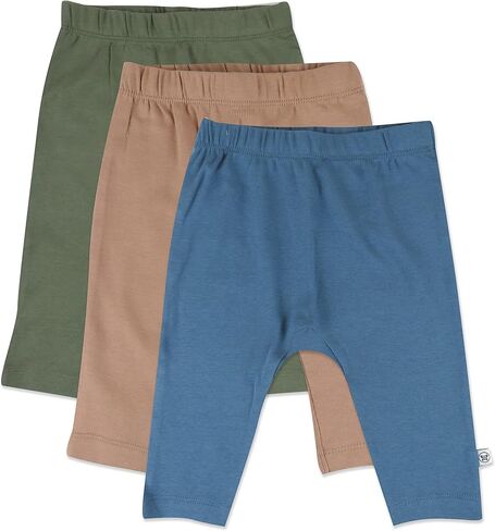 HonestBaby Unisex-Baby Multipack Harem Pants Roomy Fit Pull on Bottoms 100% Organic Cotton for Baby Boys, Girls in Kuwait
