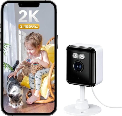 Light Bulb Security Camera Outdoor, 2K 5GHz & 2.4GHz WiFi Bulb Cameras for Home Security, 360° PTZ Wireless Cam with AI Human Detection, Color Night Vision, 2-Way Talk, Screw-in Light Socket in Kuwait