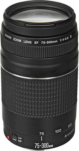 Canon EF 75-300mm f/4-5.6 III Telephoto Lens, 3PC Filter Kit,4PC Macro Kit,Lens Pouch,Grip, Grip Pod, Hood and More (21pc) (Renewed) in Kuwait