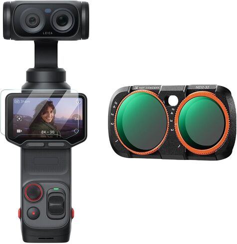 K&F CONCEPT 7-Pack ND Filter Kit Compatible with Insta360 Luna Ultra | ND8+ND16+ND32+ND64+ND128+ND256+ND1000 Neutral Density Filter with Magnetic Mount, Optical Glass, Ultra-Slim, FI061 in Kuwait