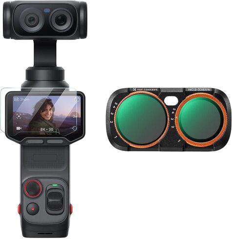 K&F CONCEPT 7-Pack ND Filter Kit Compatible with Insta360 Luna Ultra | ND8+ND16+ND32+ND64+ND128+ND256+ND1000 Neutral Density Filter with Magnetic Mount, Optical Glass, Ultra-Slim, FI061 in Kuwait