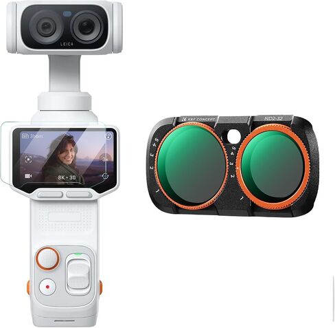 K&F CONCEPT 7-Pack ND Filter Kit Compatible with Insta360 Luna Ultra | ND8+ND16+ND32+ND64+ND128+ND256+ND1000 Neutral Density Filter with Magnetic Mount, Optical Glass, Ultra-Slim, FI061 in Kuwait
