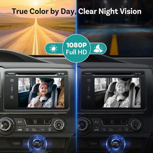 OTTOCAST Cabin Care 2-in-1 Baby Car Camera & Wireless CarPlay Adapter, 1080P Rear Seat View on Car Screen, No Extra Screen, No-Glow Night Vision, 150° Wide Angle, Easy Install, No Android Support in Kuwait