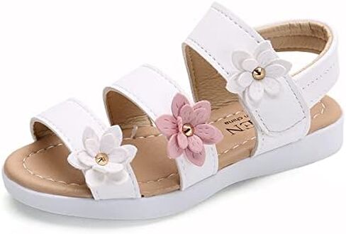 Girls Sandals Three Flowers Roman Shoes Tide 26 Summer New Children's Beach Shoes Baby Shoes Classmate Flowers in Kuwait