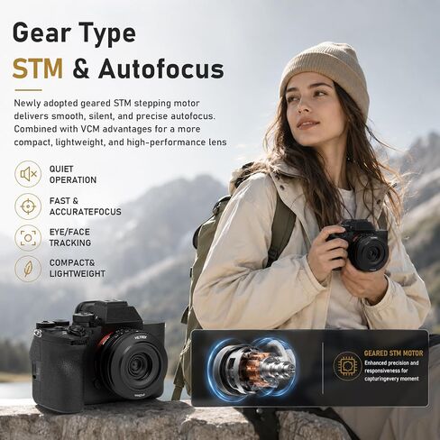 VILTROX 26mm F2.8 EVO E-Mount Pancake Lens Auto Focus 26mm F2.8 FE Full Frame Wide Angle Lens for Sony a7 a7R a7S a7C a7RII a7SII a7SIII a7III a7RIII a7IV a7RIV a9 a9II in Kuwait