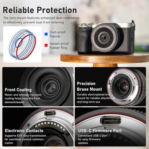 VILTROX 26mm F2.8 EVO E-Mount Pancake Lens Auto Focus 26mm F2.8 FE Full Frame Wide Angle Lens for Sony a7 a7R a7S a7C a7RII a7SII a7SIII a7III a7RIII a7IV a7RIV a9 a9II in Kuwait
