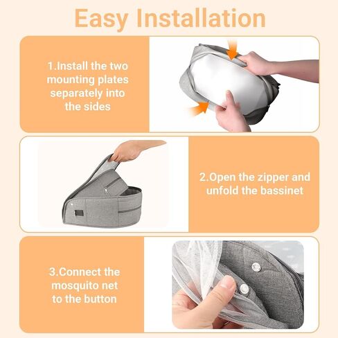 ISELECTOR Portable Bassinet for Baby Travel & Home - Lightweight Foldable Bedside Sleeper with Breathable Mesh, Carry Bag & Storage Pocket, Compact Bassinets for Newborn Infant, Safe Cosleeping Design in Kuwait