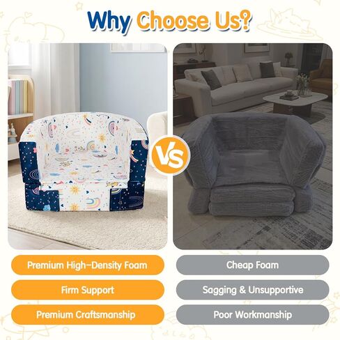 2-in-1 Toddler Travel Bed, Portable Foldable Toddler Floor Bed Converts to Soft Sofa, Kids Travel Couch with Removable Washable Cover, Ideal for Camping, Picnic, Hotel & Sleepovers in Kuwait